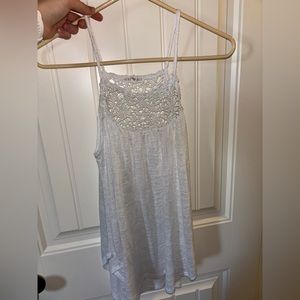 Aeropostale Women’s White Floral Tank- size small